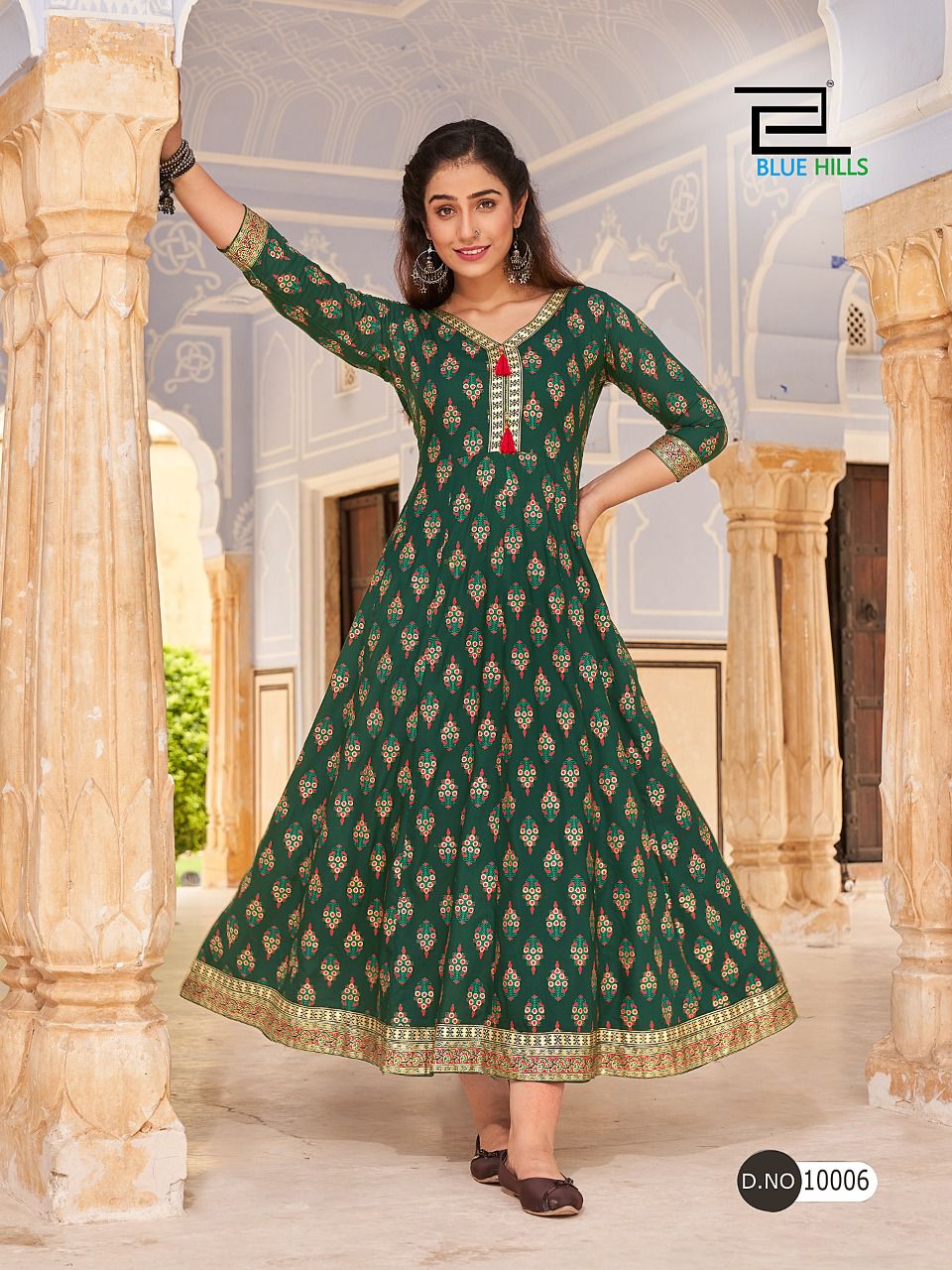 Blue Hills Hotstar 10 Rayon Fancy Party Wear Designer Long Kurti Collection